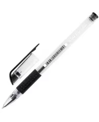 Ручка гелевая с грипом STAFF "EVERYDAY" GP-192, ЧЕРНАЯ, корпус прозрачный, узел 0,5 мм, линия письма