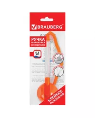 Ручка шариковая настольная BRAUBERG "Стенд-Пен", пружинка, корпус оранжевый, линия 0,5 мм, синяя