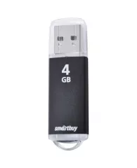 Внешний накопитель Flash USB-Drive 4Gb SmartBuy V-Cut металлический корпус, черный