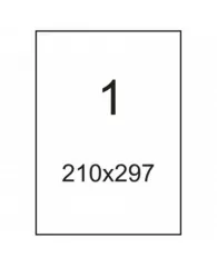 Наклейки Promega label прямоугольные 210х297мм 1шт А4 белая высокоглянц. (LASERgloss)(100л)