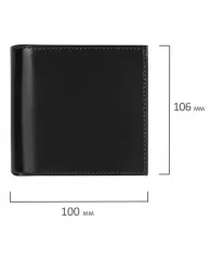 Портмоне мужское BEFLER "Classic", 100х106 мм, натуральная кожа, на кнопке, черное, PM.21.-1, PМ.21.