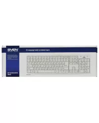 Клавиатура проводная SVEN Standard 303, USB, 104 клавиши, белая, SV-03100303UW