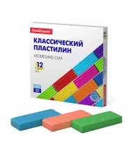 Пластилин ErichKrause® Basic 12цв 192г (коробка)