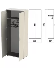 Шкаф для одежды "Этюд", 800х384х1942 мм, цвет серый (КОМПЛЕКТ), шт