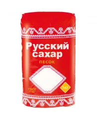 Сахар-песок Русский сахар, 1кг, полиэтиленовый пакет