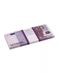 Сувенир деньги шуточные "500 евро" упаковка с ероподвесом 5шт/уп