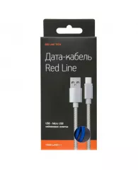 Кабель Red Line (УТ000014163)USB - micro USB,нейлоновая оплетка,2м, синий