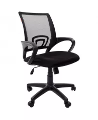 Кресло оператора Chairman 696 PL, спинка ткань-сетка черная/сиденье TW черная, механизм качания