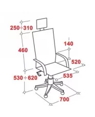 Кресло BN_U_Руководителя EChair CS-8822E-1, кожа бежевая., хром