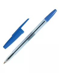 Ручка шариковая масляная STAFF "Office", СИНЯЯ, корпус тонированный синий, узел 1 мм, линия письма 0