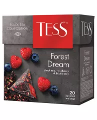 Чай TESS (Тесс) "Forest Dream", черный с малиной и черникой, 20 пирамидок по 1,8 г, 0784-12