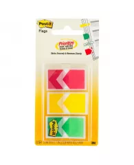 Клейкие закладки пласт. стрелки 3 цв.по 20л. 24х43мм Post-it 682-ARR-RYG