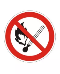 Знак запрещающий "Запрещ. пользов. открытым огнем и курить", круг диаметр 200мм, самокл