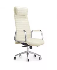 Кресло BN_Fc_Руководителя Echair-528 ML кожа белая, алюминий