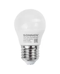 Лампа светодиодная SONNEN, 7 (60) Вт, цоколь E27, шар, холодный белый свет, 30000 ч, LED G45-7W-4000