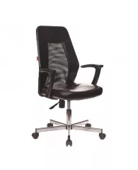 Кресло VB_EChair-225 DSL PTW к/з черный, сетка черная, хром