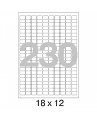 Этикетки самоклеящиеся Promega label 18х12 мм/230шт. на листе А4 (25л.