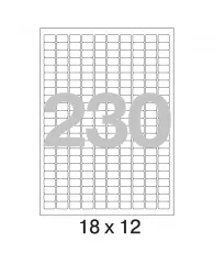 Этикетки самокл. ProMEGA Label BASIC 18х12 мм/230шт. на листе А4 50листов