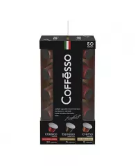 Кофе в капсулах COFFESSO "Набор кофе в капсулах" Ассорти, 100% арабика, 50 шт. х 5 г, 100944