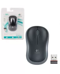 Мышь беспроводная LOGITECH M185, 2 кнопки + 1 колесо-кнопка, оптическая, черно-серая, 910-002238