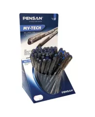 Ручка шариковая масляная PENSAN "My-Tech", СИНЯЯ, ДИСПЛЕЙ, игольчатый узел 0,7 мм, линия письма 0,35