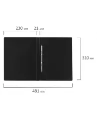Папка с металлическим скоросшивателем BRAUBERG стандарт, черная, до 100 листов, 0,6 мм, 221634
