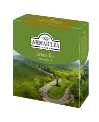 Чай Ahmad Tea "Green Tea", зеленый, 100 фольг. пакетиков по 2г