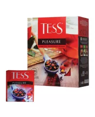 Чай TESS (Тесс) "Pleasure", черный с шиповником и яблоком, 100 пакетиков по 1,5 г, 0919-09