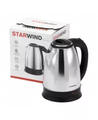 Чайник Starwind SKS1050 1.8л. 1500Вт серебр/черный ,нерж. сталь/пластик
