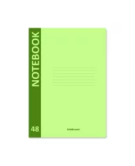 Тетрадь 48л А4 ErichKrause® Neon, зеленая с пластиковой обложкой клетка скрепка
