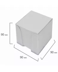 Блок для записей STAFF в подставке прозрачной 9х9х9 см белый белизна 70-80% 129202