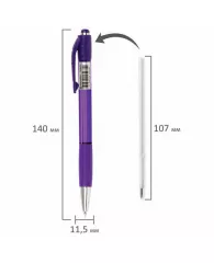 Ручка шариковая автоматическая с грипом BRAUBERG SUPER, СИНЯЯ, корпус фиолетовый, узел 0,7 мм, линия