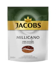 Кофе растворимый Jacobs  "Monarch "Millicano", сублимированный, с молотым, мягкая упаковка, 200г