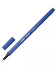 Ручка капиллярная (линер) BRAUBERG "Aero", СИНЯЯ, трехгранная, металлический наконечник, линия письм