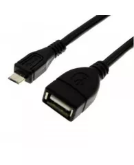 Кабель USB OTG соединительный USB A(F)-microB VCOM (0.1м)