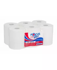 Полотенце бумажное Focus Extra Quick  в рулонах 30 гр.м 2,1сл,100%цел.,шир.20 см,280м.(6 рулонов)