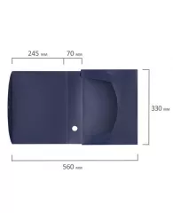 Короб архивный (330х245 мм), 70 мм, пластик, разборный, до 750 листов, синий, 0,7 мм, STAFF, 237274