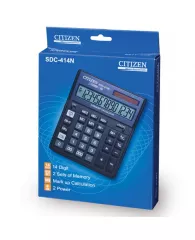 Калькулятор настольный CITIZEN SDC-414N (204х158 мм), 14 разрядов, двойное питание