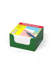 Блок-куб 9*9*5 см белый ErichKrause® в зеленой картонной подставке