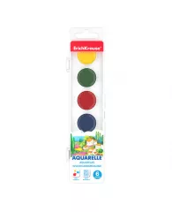 Краски акварельные 6 цветов ErichKrause (в пластиковой коробке с европодвесом)