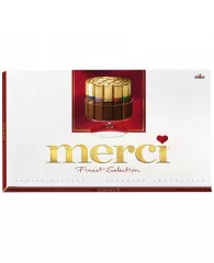 Набор шоколадных конфет Merci, ассорти, 250г, картонная коробка