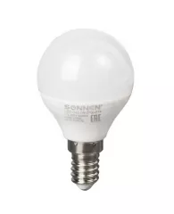 Лампа светодиодная SONNEN, 7 (60) Вт, цоколь Е14, шар, теплый белый свет, 30000 ч, LED G45-7W-2700-E