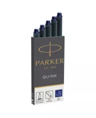 Картриджи чернильные PARKER "Cartridge Quink", КОМПЛЕКТ 5 шт., синие, 1950384