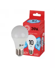 Лампа светодиодная Эра ECO LED A60-10W-840-E27, 10В, тип А "груша",  E27, 4000К, холодный свет