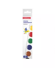 Краски акварельные 6 цветов ErichKrause® Basic (картон с европодвесом)