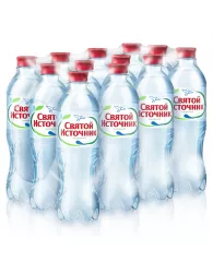 Вода питьевая газированная Святой источник, 0,5л, пластиковая бутылка