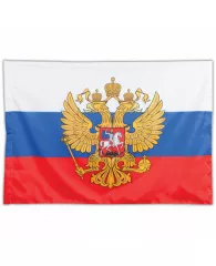 Флаг России 90×135 см, с гербом РФ, BRAUBERG, 550178