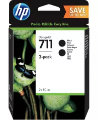 Картридж струйный HP 711 P2V31A черный x2упак. (160мл) для HP DJ T120\125\130\520\525\530, шт