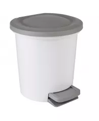 Ведро-контейнер для мусора (урна) Svip "Ориджинал",  6л, с педалью, круглое, пластик, белое