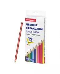 Карандаши цветные 12 цветов ErichKrause® Basic шестигранные пластик